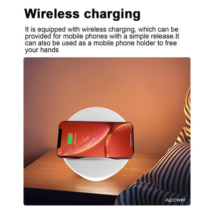 Mood lighting,Support Different Levels of White Light and Color Light,WiFi APP,Wireless Charging,Phone Holder.