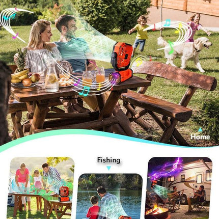 20000mAh Portable Camping Fan, Rechargeable Battery Operated Oscillating Camp Tent Fan W/Remote control, 4 Speeds, LED lights & 360° Rotation Hook for Outdoor RV Travel Orange.