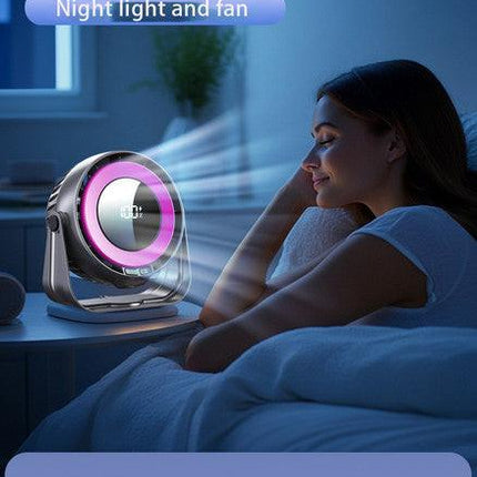 Desk Fan, Small Quiet LED Display Portable Table Fans, 180°Tilt, 100 Speeds, 5 Modes, Rechargeable 4000mAh Battery Operated USB Fan For Office, Bedroom, Outdoor(Black)Christmas Gifts.