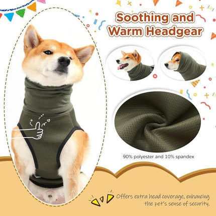 Pet Products Dog Anxiety Vest and Coat, Vet Visits and Separation - Keep Pet Calm, Dog Jacket for Thunder, Fireworks, Anti Anxiety Vest for Dogs and Cat Body and Ear，Dark blue，XS.