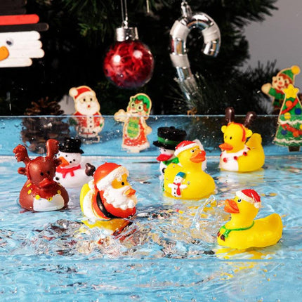 2025 Advent Calendar Christmas Ducks - 24pcs Rubber Duck Advent Calendar 24 Days of Christmas Countdown Toys for Christmas Gifts Party Favors Kids Toddlers Random Duck Gift Box.