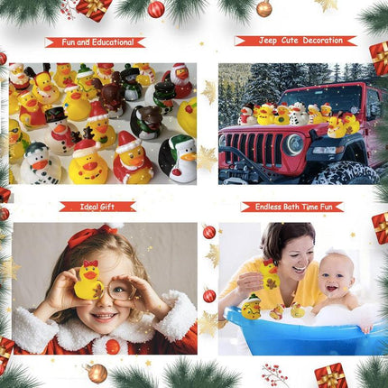 2025 Advent Calendar Christmas Ducks - 24pcs Rubber Duck Advent Calendar 24 Days of Christmas Countdown Toys for Christmas Gifts Party Favors Kids Toddlers Random Duck Gift Box.