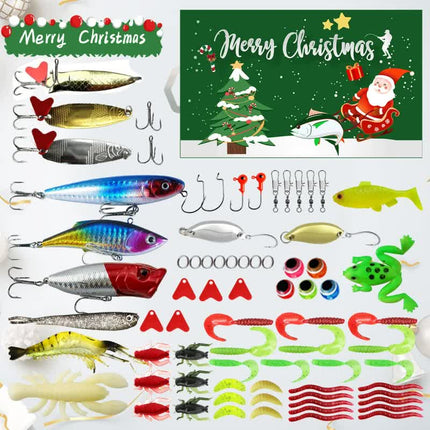 Fishing Lures Tackle Set for Fisher Men, Father, Granpa, Boys - 2025 Christmas Surprise Gift 78pcs.