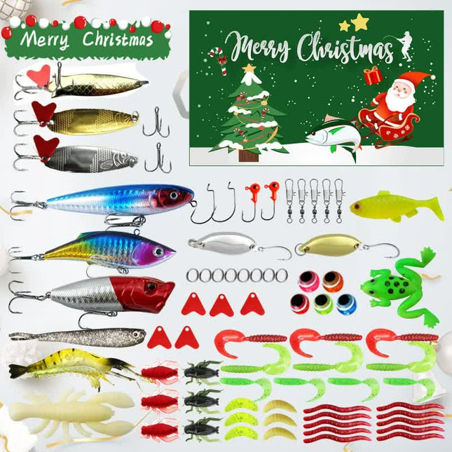 Fishing Lures Tackle Set for Fisher Men, Father, Granpa, Boys - 2025 Christmas Surprise Gift 78pcs.