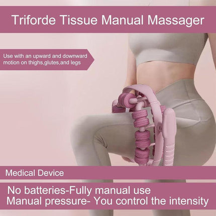 Lymphatic Drainage Massager,Cellulite Massage Roller,Body Sculpting Machine，Thighs Massager, Manual Leg Roller，Relaxing Muscles,360 °28 Wheels Anti Cellulite Roller for Legs (Pink).