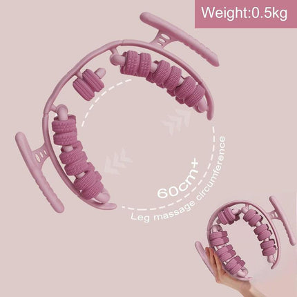 Lymphatic Drainage Massager,Cellulite Massage Roller,Body Sculpting Machine，Thighs Massager, Manual Leg Roller，Relaxing Muscles,360 °28 Wheels Anti Cellulite Roller for Legs (Pink).