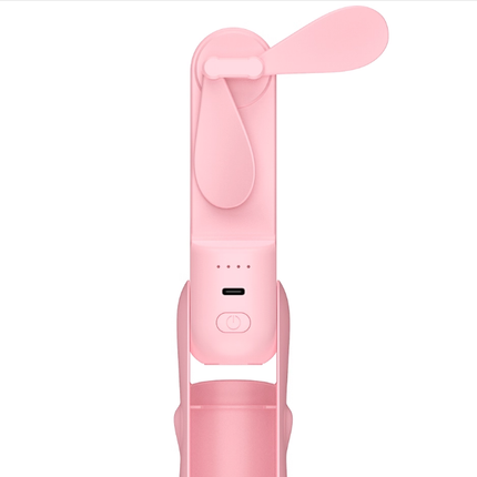 Handheld Mini Fan, 2 IN 1 USB Rechargeable Portable Fan [12-19 Working Hours] with Power Bank, Pocket Design for Travel/Summer/Concerts/Lash, Gifts for Women (Pink)Christmas Gifts.