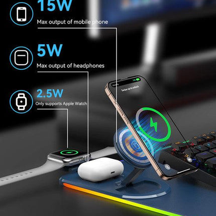 Wireless Charging Mouse Pad 15W RGB Gaming Mousepad Waterproof Desk Mat with Phone Holder 35.4''x11.8'' Extra Large Desk Pad Non-Slip Base Computer Keyboard Mat for PC Laptop, Black.