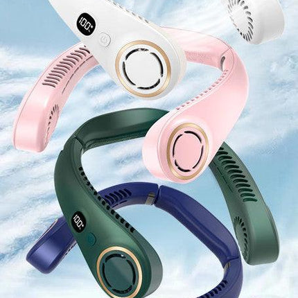 Portable Neck Fan Upgraded, Neckbrace Personal Hands Free, 5 Speed Gears Adjustment, 2000 mAh Wearable Bladeless Quiet Rechargeable for Outdoor Indoor, Gifts for Women Men- Pink Christmas Gifts.
