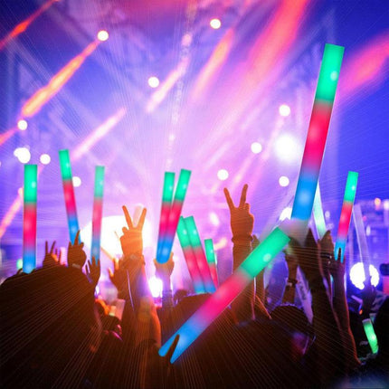 16PCS Foam Glow Sticks, Foam Light Up Sticks with 3 Modes Colorful Flashing, Glow Stick Bulk Party Pack, Glow in Dark Party Supplies, LED Foam Sticks Bulk for Wedding, Raves, Concert, Halloween.