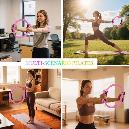 Pilates Ring Kit – Pilates 14" Magic Circle, 9" Mini Exercise Ball for Inner Thighs, Arms & Core Toning – Home Pilates Fitness Ring Workout Set for Women Beginner Starter kit.