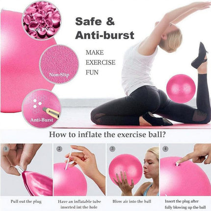 Pilates Ring Kit – Pilates 14" Magic Circle, 9" Mini Exercise Ball for Inner Thighs, Arms & Core Toning – Home Pilates Fitness Ring Workout Set for Women Beginner Starter kit.