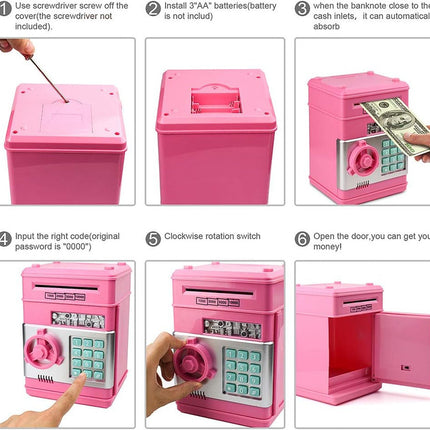 Toys for Kids Ages 5-7, 8-10, Electronic ATM Password Cash Coin Can Auto Scroll Paper Money Saving Box Toys for 6 7 8 9 10 11 12 Year Old Girl Christmas Birthday Gifts green.
