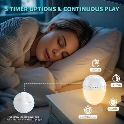 3 in 1 Smart Sound Machine, White Noise Machine with Noise Detection, Night Light, Bluetooth Speaker, Rechargeable Battery, 26 Soothing Sounds and Portable Design for Kids & Adults.