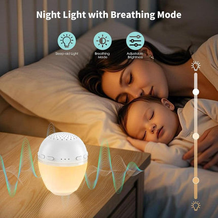 3 in 1 Smart Sound Machine, White Noise Machine with Noise Detection, Night Light, Bluetooth Speaker, Rechargeable Battery, 26 Soothing Sounds and Portable Design for Kids & Adults.