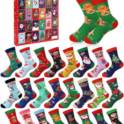 Advent Calendar 2025 Adult Men 24 Days of Christmas Cotton Socks US 7-13 Fun Christmas Sock Advent Calendar for Men Funny Gifts for Dad Boyfriend Husband Brother Random Socks Gift Box.
