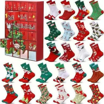 Advent Calendar 2025 Adult Men 24 Days of Christmas Cotton Socks US 7-13 Fun Christmas Sock Advent Calendar for Men Funny Gifts for Dad Boyfriend Husband Brother Random Socks Gift Box.
