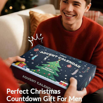 Advent Calendar 2025 Adult Men 24 Days of Christmas Cotton Socks US 7-13 Fun Christmas Sock Advent Calendar for Men Funny Gifts for Dad Boyfriend Husband Brother Random Socks Gift Box.