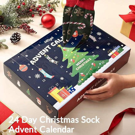 Advent Calendar 2025 Adult Men 24 Days of Christmas Cotton Socks US 7-13 Fun Christmas Sock Advent Calendar for Men Funny Gifts for Dad Boyfriend Husband Brother Random Socks Gift Box.