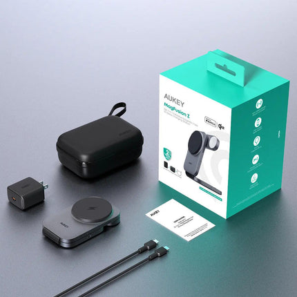 Aukey MagFusion Z Qi2 3-in-1 Foldable Magnetic Fast Wireless Charging Station (LC-MC312).