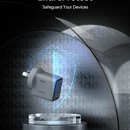 Aukey Comet 45W PD Fast Wall Charger GaN USB-C (PA-C2).