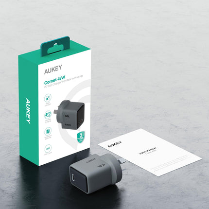 Aukey Comet 45W PD Fast Wall Charger GaN USB-C (PA-C2).