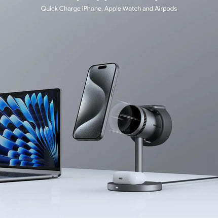 Aukey MagFusion 3-in-1 Pro Qi2 Magnetic Fast Wireless Charging Station with Active Cooling (LC-MC311A).