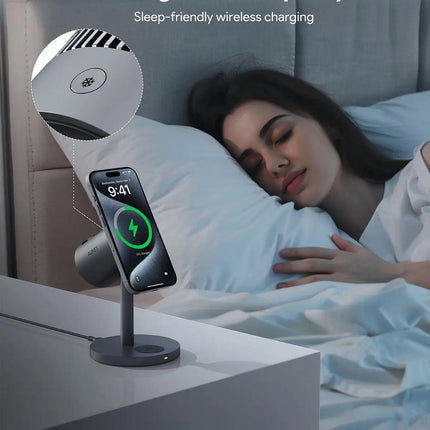 Aukey MagFusion 3-in-1 Pro Qi2 Magnetic Fast Wireless Charging Station with Active Cooling (LC-MC311A).