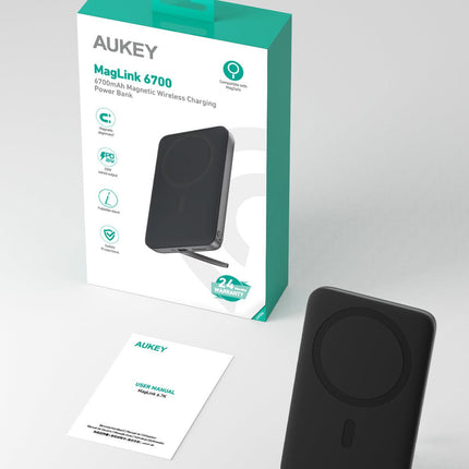 Aukey MagLinnk 6700mAh Magnetic Wireless Charging Power Bank (PB-MS01).