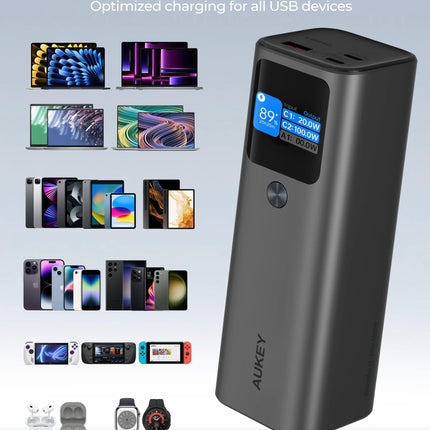 Aukey Sprint X 27.6K 140W 27,600mAh Portable Power Bank with PD3.1 (PB-Y45).