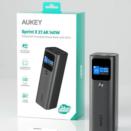 Aukey Sprint X 27.6K 140W 27,600mAh Portable Power Bank with PD3.1 (PB-Y45).