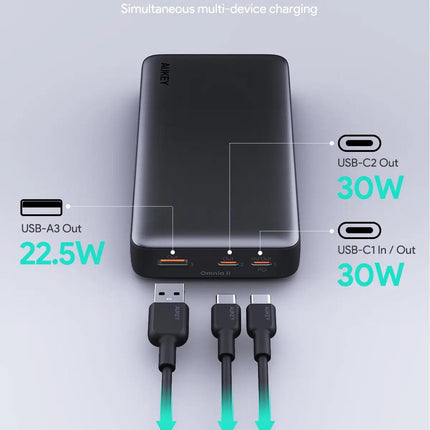 Aukey Sprint X 20K 30W 20000mAh Portable Power Bank with PD3.0 (PB-Y42).