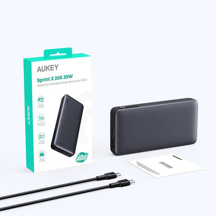 Aukey Sprint X 20K 30W 20000mAh Portable Power Bank with PD3.0 (PB-Y42).