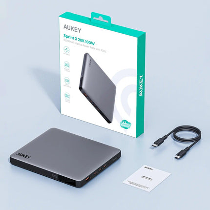 Aukey Sprint X 20K 100W 20000mAh Laptop Power Bank with PD3.0 (PB-Y44).