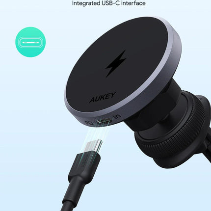 Aukey MagLink Dash Magnetic Fast Wireless Charging Phone Mount (HD-MC13).