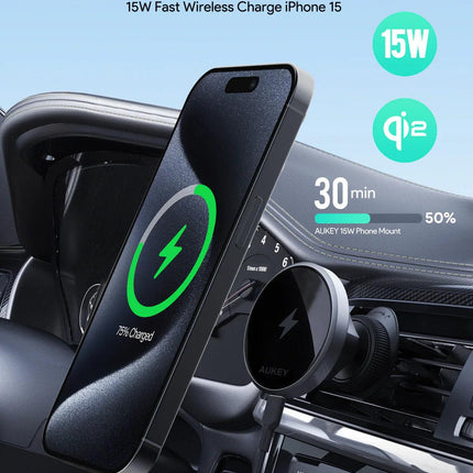 Aukey MagLink Dash Magnetic Fast Wireless Charging Phone Mount (HD-MC13).