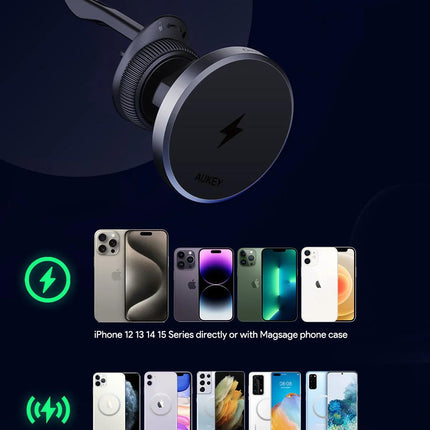 Aukey MagLink Dash Magnetic Fast Wireless Charging Phone Mount (HD-MC13).