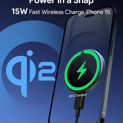 Aukey Magfusion Aura Qi2 Magnetic Fast Wireless Charger (LC-MC10).