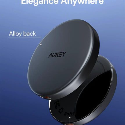 Aukey Magfusion Aura Qi2 Magnetic Fast Wireless Charger (LC-MC10).