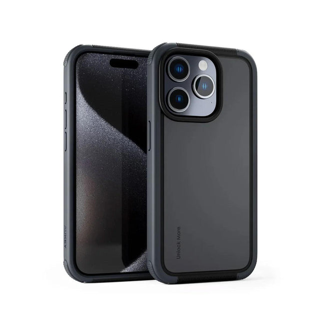 Aukey Urban Guard Elite Magnetic Hard-Shell iPhone 15 Pro Phone Case - Dark Gray (UG10C).