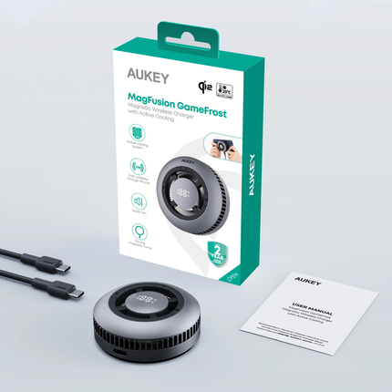 Aukey Magfusion GameFrost Magnetic Wireless Charger with Active Cooling (LC-G10).