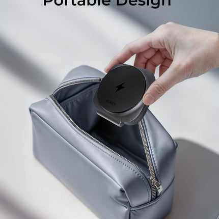 Aukey MagFusion L Qi2 Foldable 2 In 1 Magnetic Wireless Charger (LC-MC211).