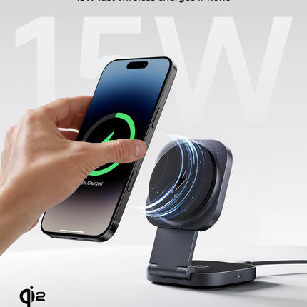 Aukey MagFusion L Qi2 Foldable 2 In 1 Magnetic Wireless Charger (LC-MC211).