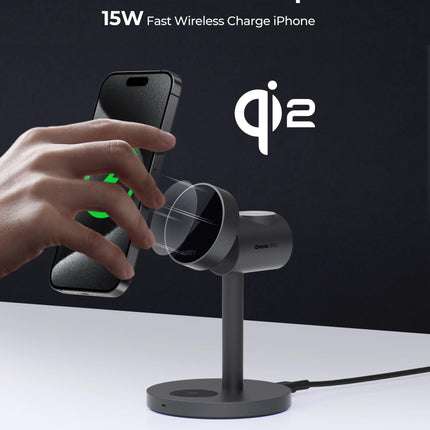 Aukey MagFusion 3-in-1 Qi2 Magnetic Fast Wireless Charging Station (LC-MC311).