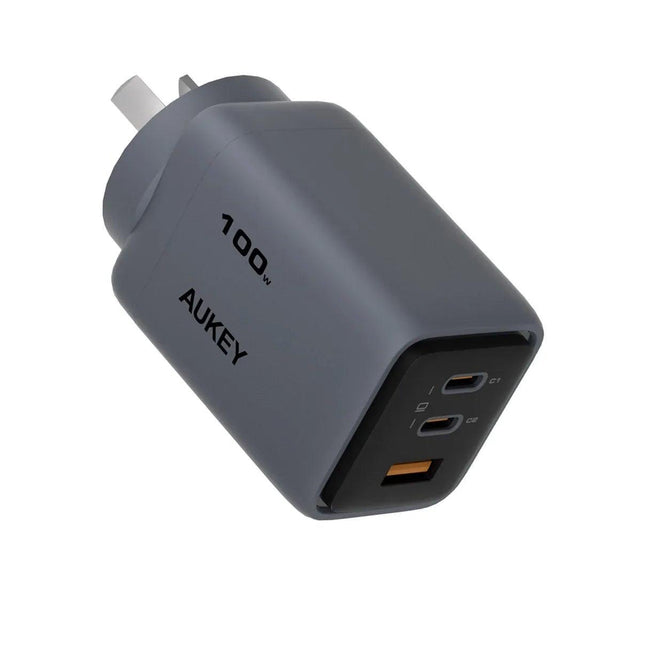 Aukey Comet 100W PD Fast Wall Charger GaN USB-C with 100W 1.8m USB-C to C Cable (PA-C5).