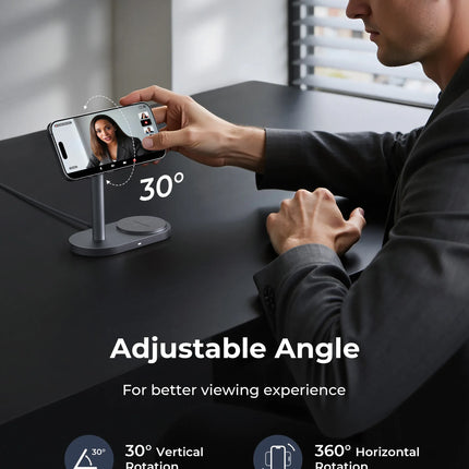 AUKEY MagFusion 2X Qi2.2 25W 2-in-1 Dual Magnetic Wireless Charging Station for iPhone, Samsung & Google Pixel – LC-MC213
