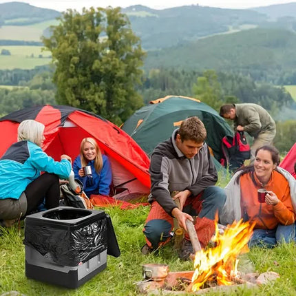 Portable Car Toilet with Integrated Waste Bin - Durable PP Material, Ideal for RVs, Outdoor Camping & Emergency Situations - Sleek Design with Ventilation Slits RV Toilets.