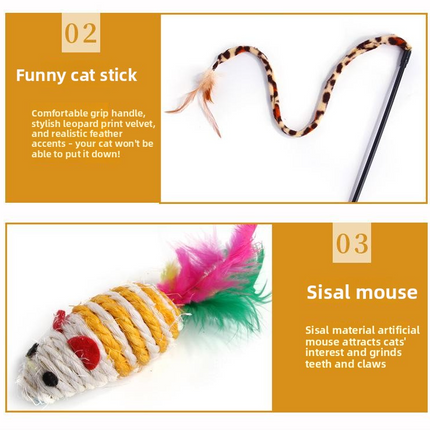 pet products Super Set (21 Pcs) - Cat Tunnel, Teaser, Mice, Jingle Balls, & Pom Poms. (Note: accessory colors are shipped randomly)..