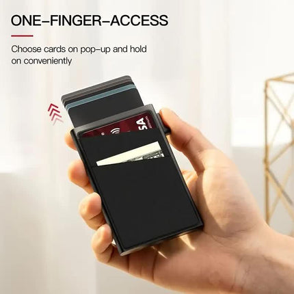 Contemporary Acrylic RFID Blocking Card Holder - Minimalist Business Wallet for Men, Automatic Pop-Up, 1pc.