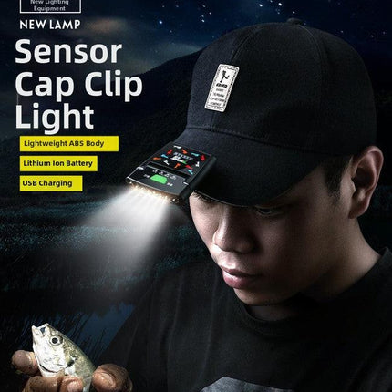 Outdoor sports products  Dew detection LED induction headlight, rechargeable strong light for night fishing.